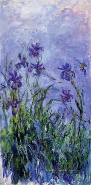 Lila Iris Claude Monet impressionistische Blumen Ölgemälde